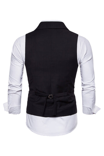svart dobbel breasted sjal lapel menns dress vest